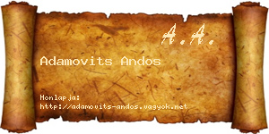 Adamovits Andos névjegykártya